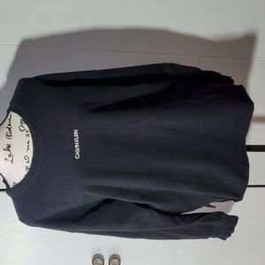 Calvin Klein- Womens Black Logo Sweatshirt Over-sized Sz.Large